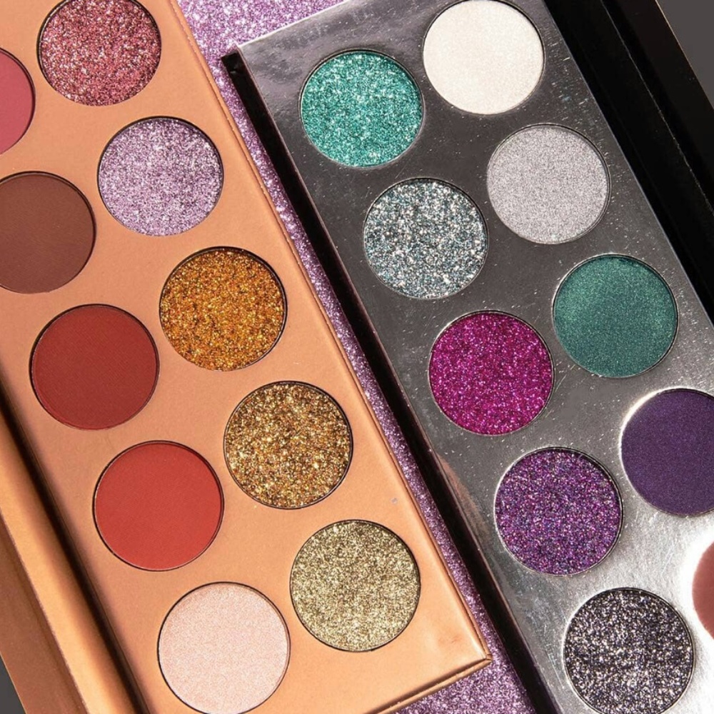 (2) TREND BEAUTY GLITTER PALETTES - SILVER & GOLD